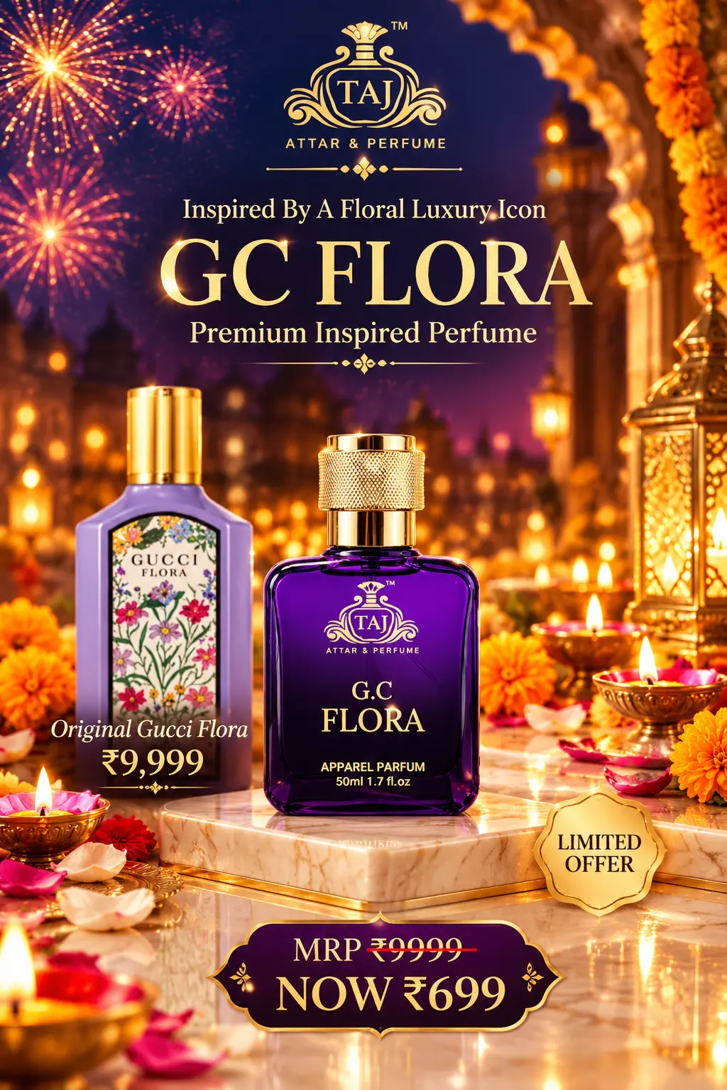 Festive Golden Flora Perfume Celebration